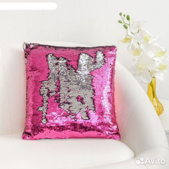 Наволочка хамелеон с пайетками