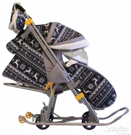 Детские санки коляска с колесами