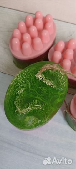 Массажное мыло-мочалка с люфой