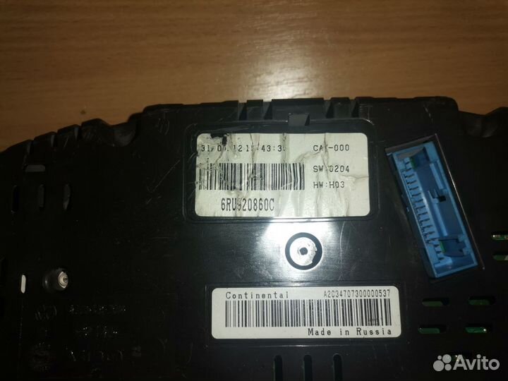 Панель приборов Polo