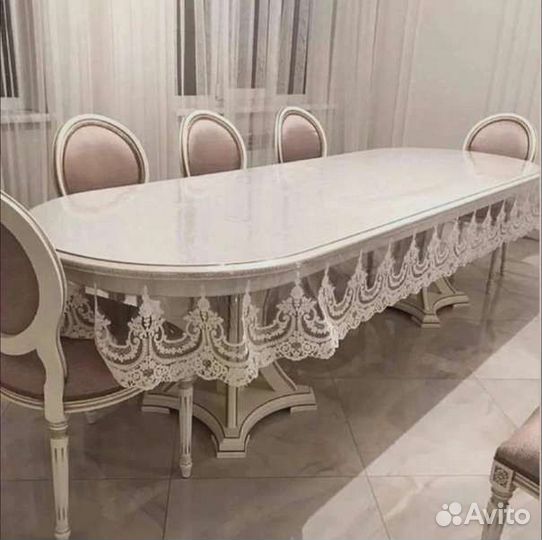 Силиконовая скатерть с кружевом