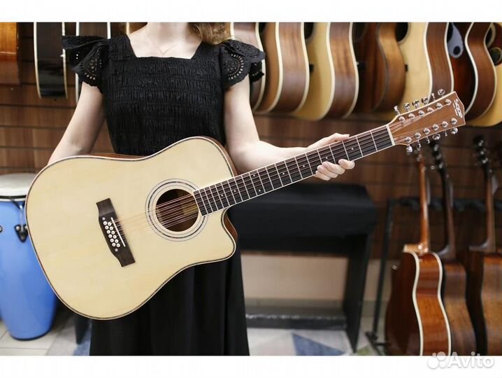 Sqoe J20 - гитара акустическая, 12-струнная