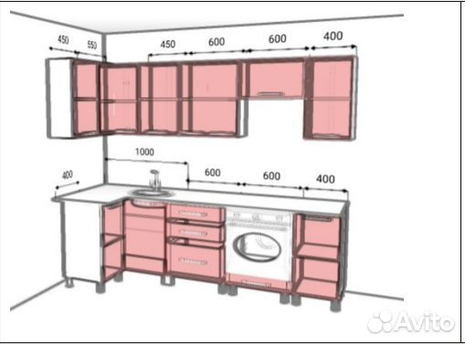 Кухня Тоскана угловая 1х2 м В1 К 1 графит