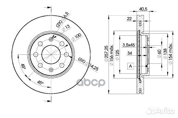 Диск тормозной передний opel corsa D icer 78BD0