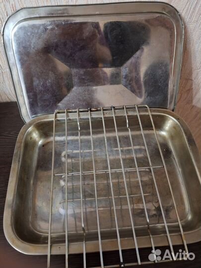 Кастрюля, поддон, жаровня из нержавейки с крышкой