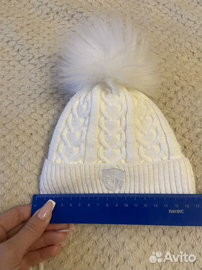 Зимняя детская вязаная шапка с помпоном