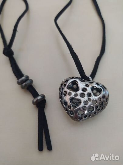 Кулон Сердце подвеска на шнурке