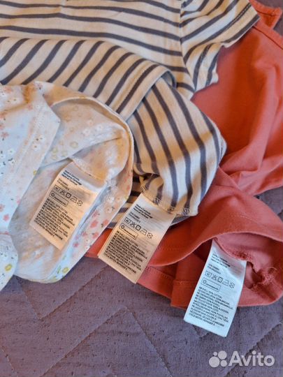 Футболки и легинсы H&M на девочку 62-68