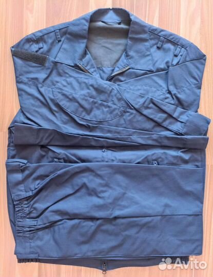 Костюм летний повседневный синего цвета для военно