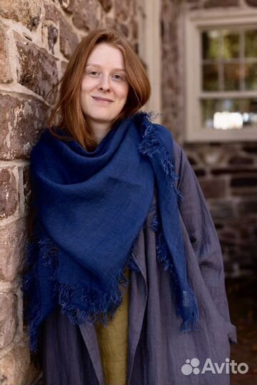 Льняной платок шарф шаль палантин