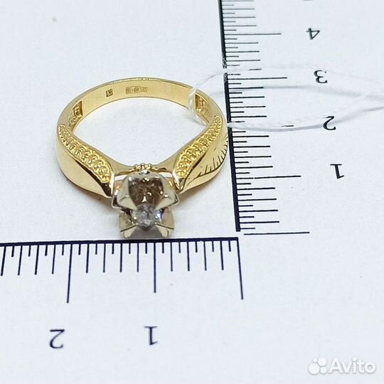 Золотое кольцо с бриллиантом 18р