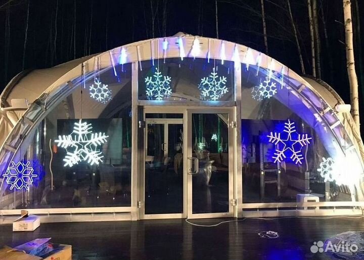 Украшение дома гирляндой