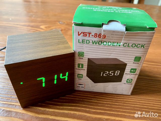 Часы-будильник (дерево)