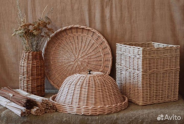 Плетеная хлебница из бумажной лозы