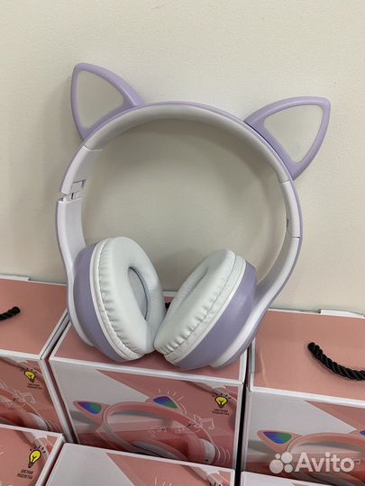 Детские беспроводные наушники с ушками кошки