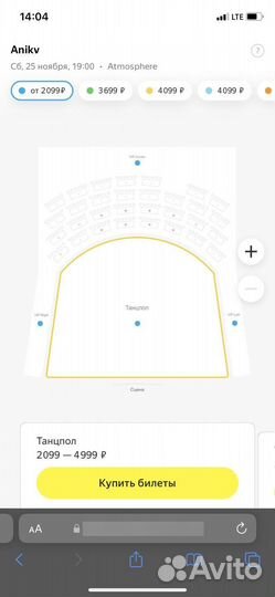 Билет на концерт anikv