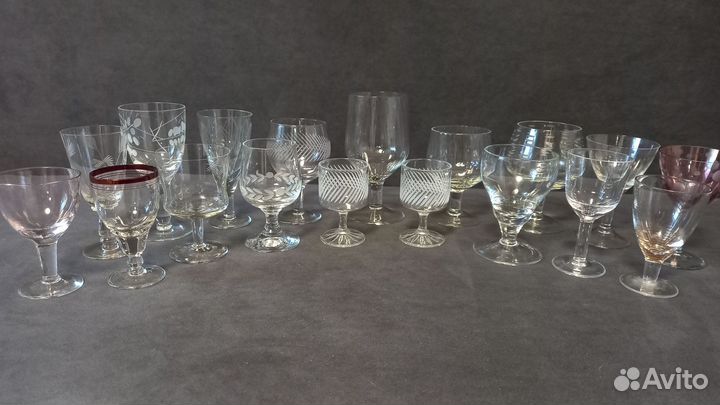 Рюмки советское стекло, алмазная гравировка