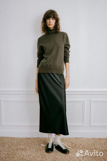 Юбка сатин миди Zara