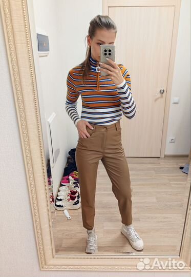 Брюки Zara эко кожа р. 36