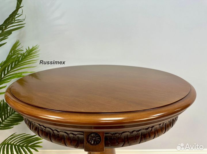 Столик кофейный круглый из массива