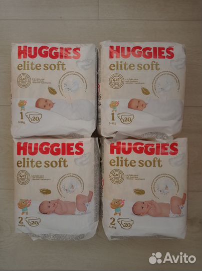Подгузники Huggies elite soft N1 и N2
