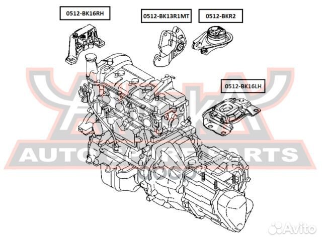 Подушка двигателя левая mazda 3 BK 2003-2008 05