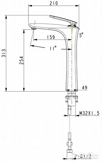 Timo 4011/00-16F Смеситель для раковины