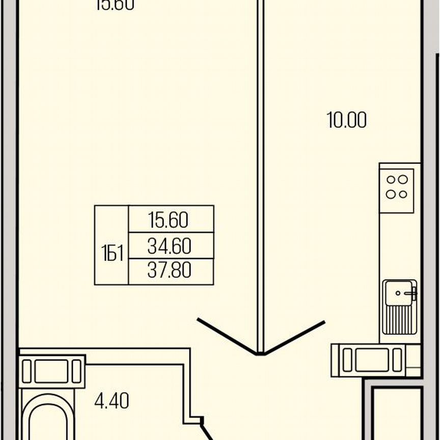 1-к. квартира, 37,8 м², 14/19 эт.