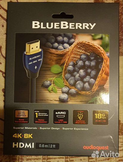 Audioquest Blueberry 4K-8K HDR кабель hdmi 0.6 m