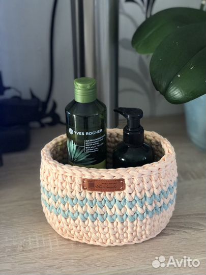 Корзина из трикотажной пряжи