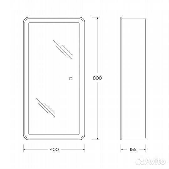 Зеркальный шкаф BelBagno Marino 40 Bianco Lucido SPC-MAR-400/800-1A-LED-TCH