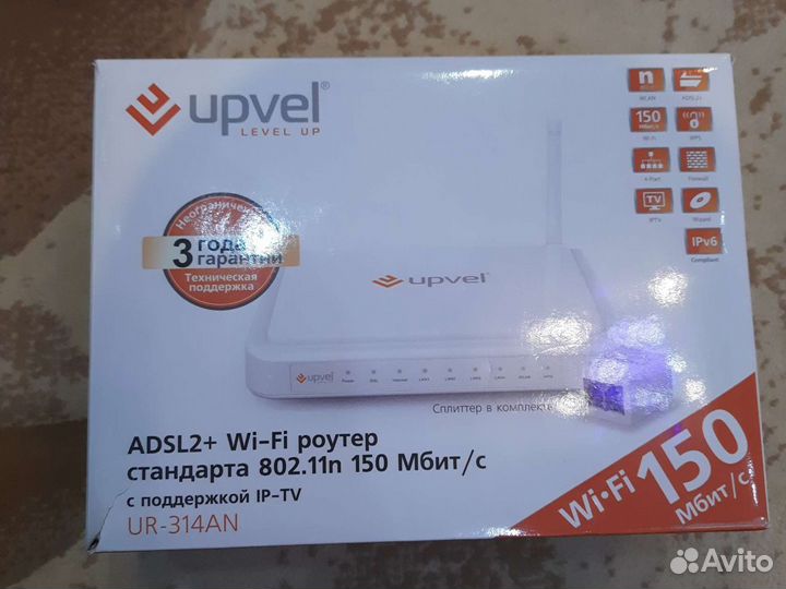 Asdl2+wifi роутер Upvel UR-314AN