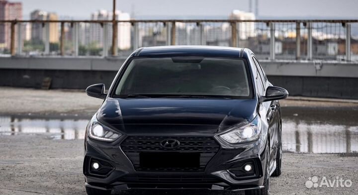 Сплиттер переднего бампера hyundai solaris 2017-20