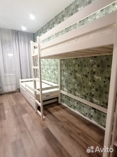 Кровать детская подростковая Чердак из массива