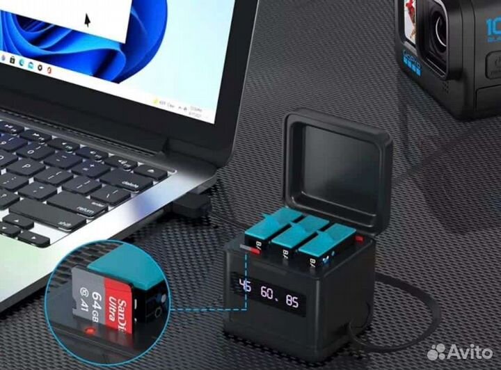 Аккумулятор GoPro Hero 9/10/11,быстрое зарядное
