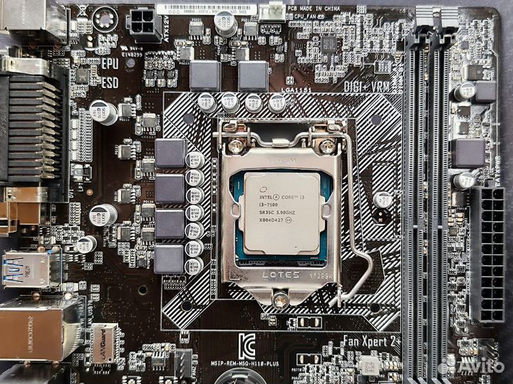 Комплект LGA 1151 asus H110-plus + Intel i3-7100