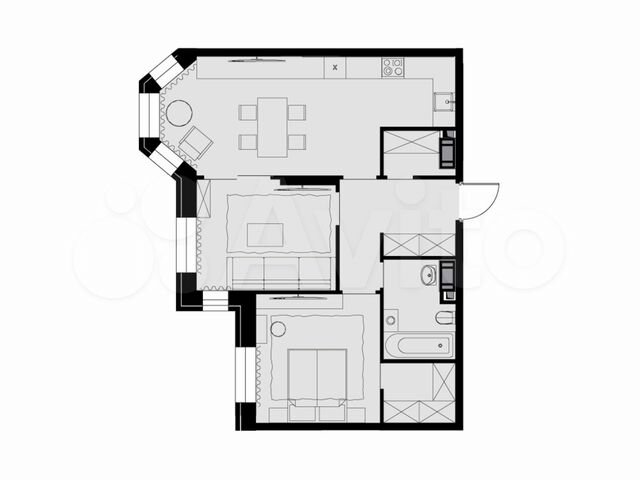 2-к. квартира, 61,5 м², 18/26 эт.
