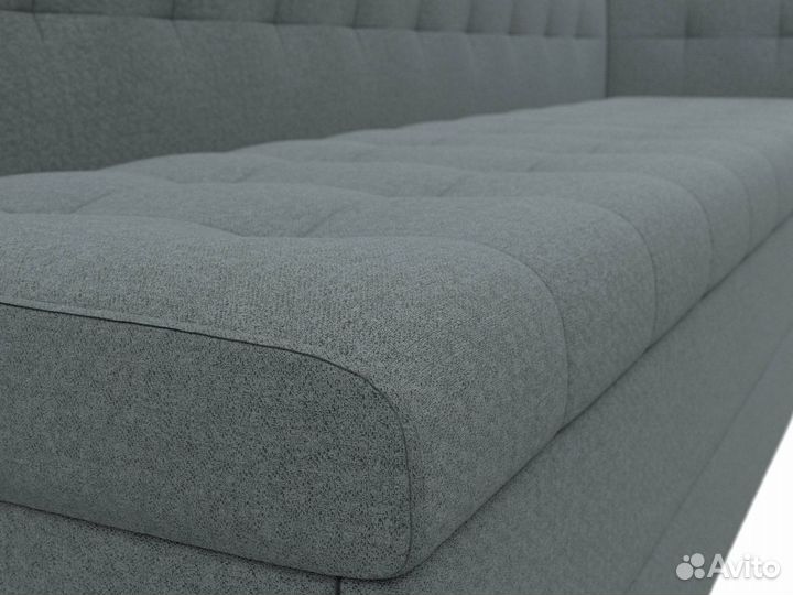 Диван кухонный Бриз с углом справа, рогожка, амур серый