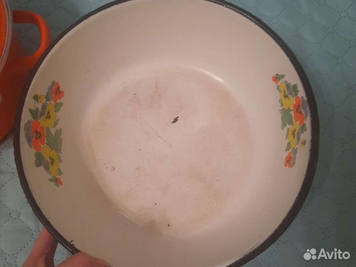 Эмалированная советская СССР посуда кастрюля чаша