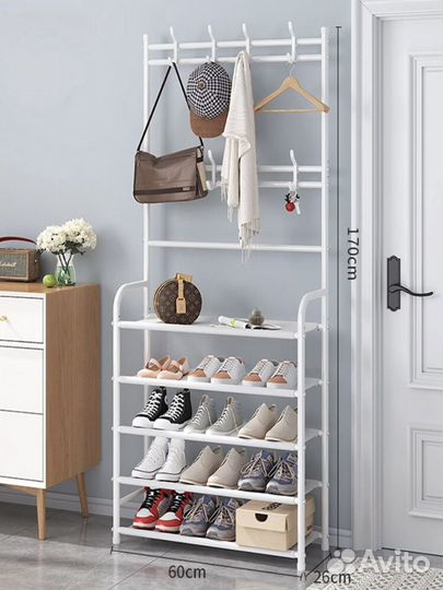 Вешалка напольная черная белая