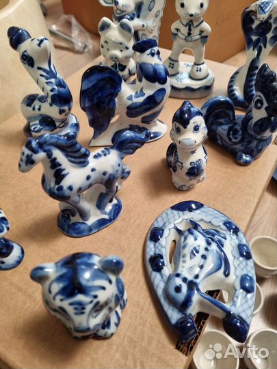 Фигурки животных гжель