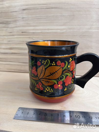 Кружка пивная деревянная Хохлома