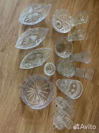 Рюмки, стопки, стаканы, бокалы, вазы хрусталь