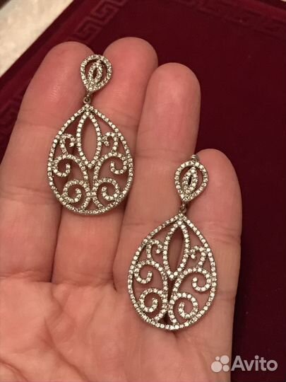 Серьги серебряные висячие