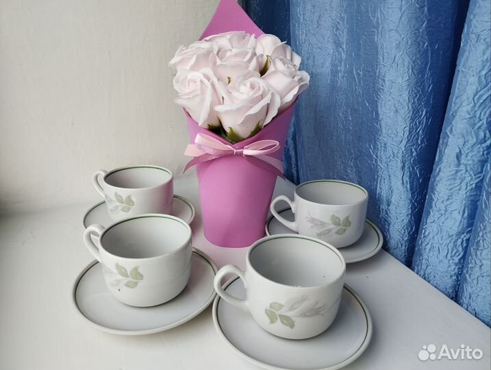 Кофейный сервиз на 4 персоны. Винтаж СССР