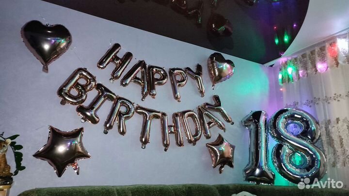 Шары на день рождения, цифра 18