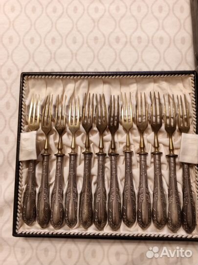 Набор старинный 24 предмета ручки серебро