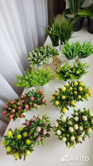 Искусственные цветы, растения, зелень, деревья