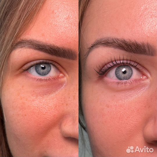 Ламинирование ресниц, оформление бровей