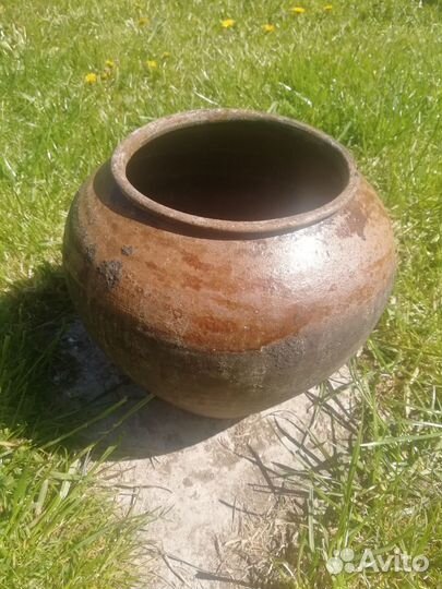 Глиняный горшок Корчага 19век